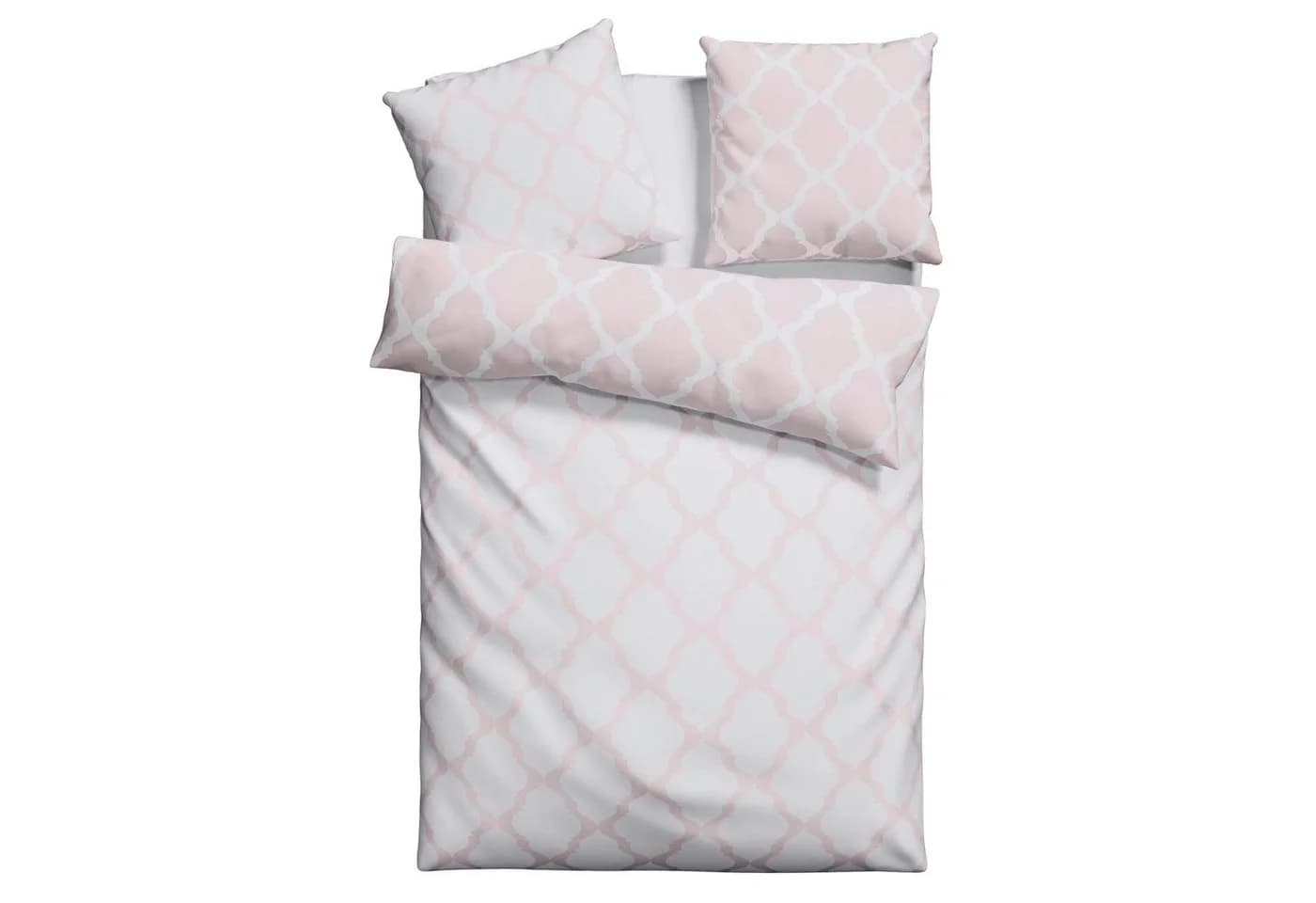 OTTO HOME Wendebettwäsche Alba Rosa Weiß 135x200 cm Biber