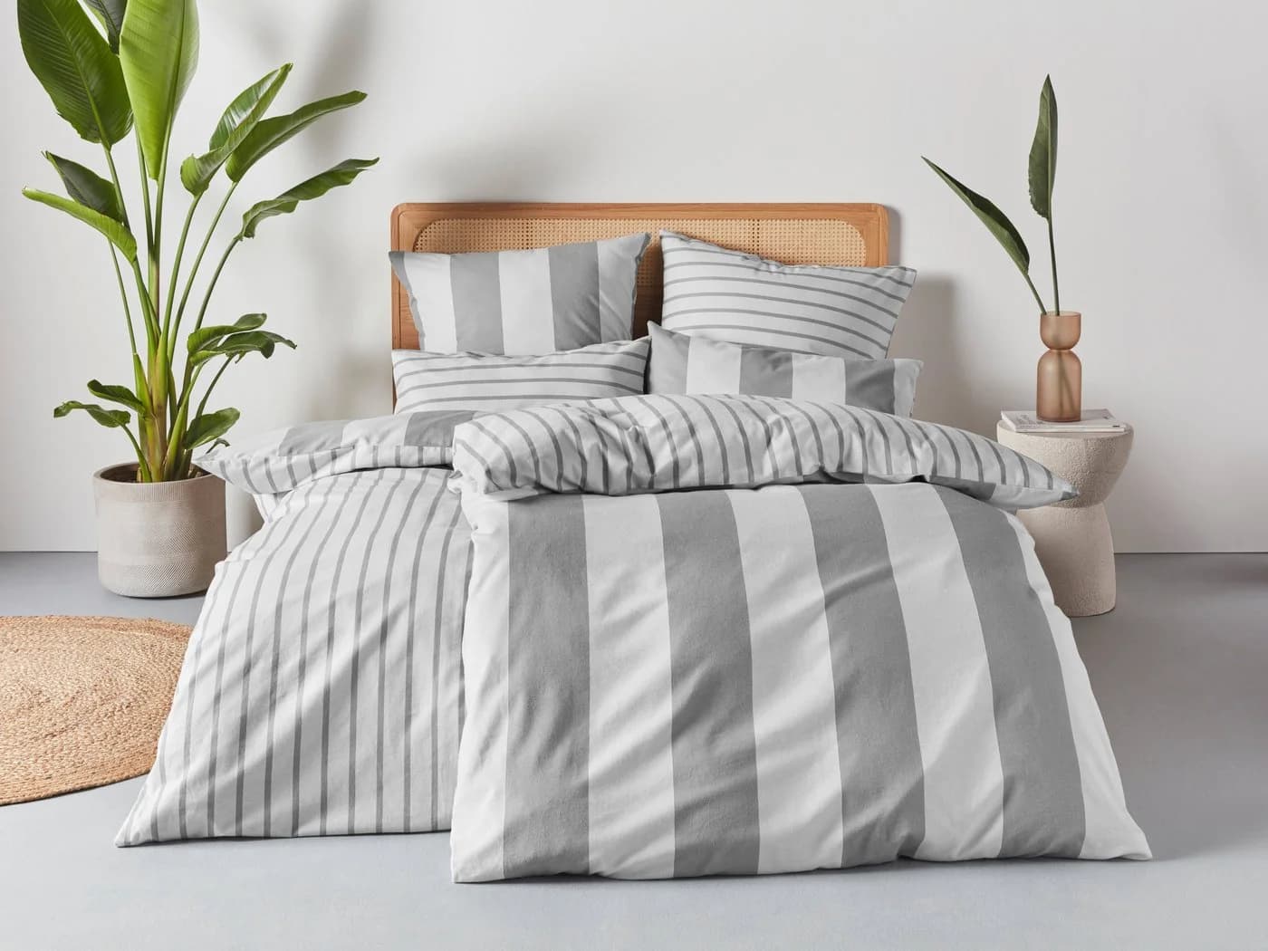 OTTO HOME Bettwäsche Sari Grau Wendebettwäsche 3-tlg. Flanell - Bild 2