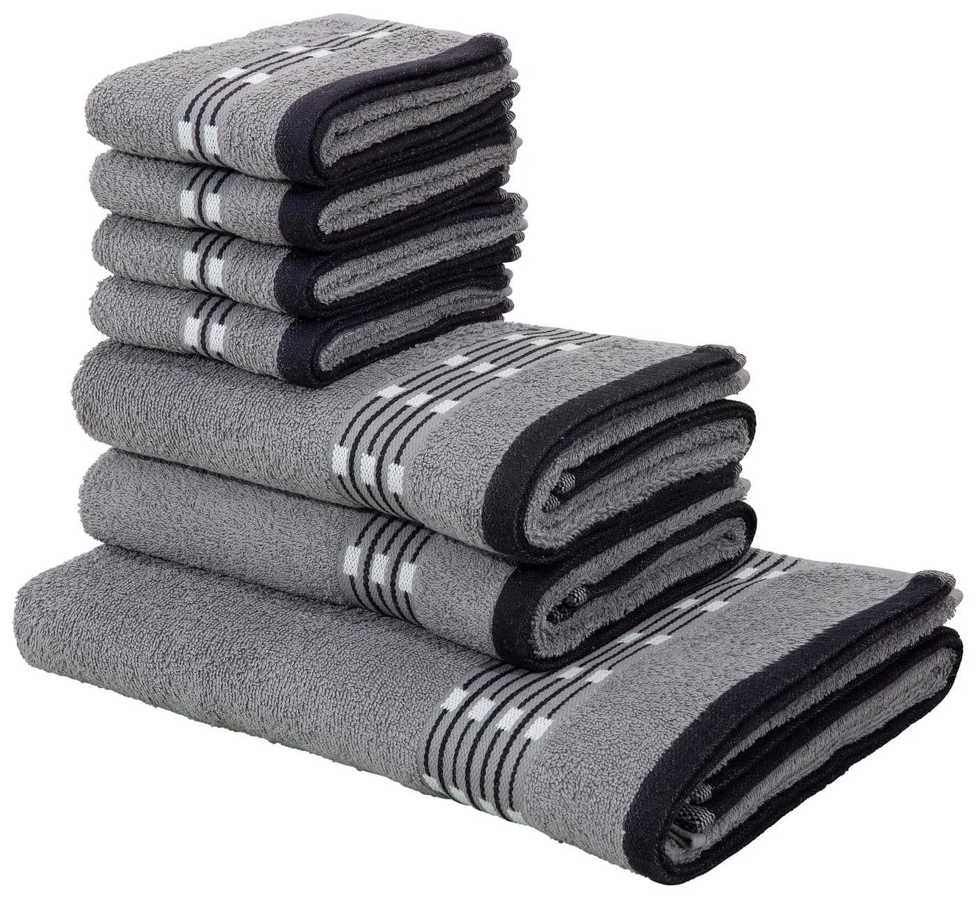 OTTO HOME Handtuchset Jonnie Grau 7-tlg. Walkfrottee - Bild 2