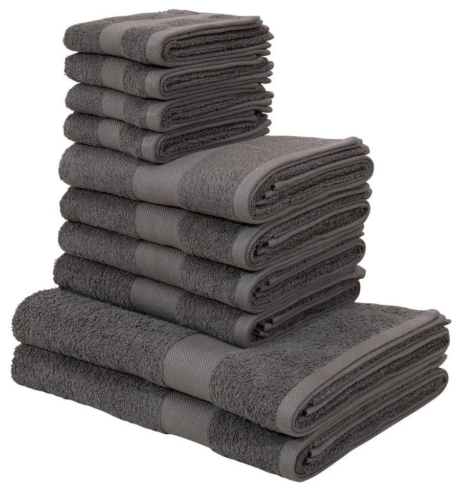 OTTO HOME Handtuch Set Melli 10-tlg. Anthrazit Walkfrottee - Bild 2