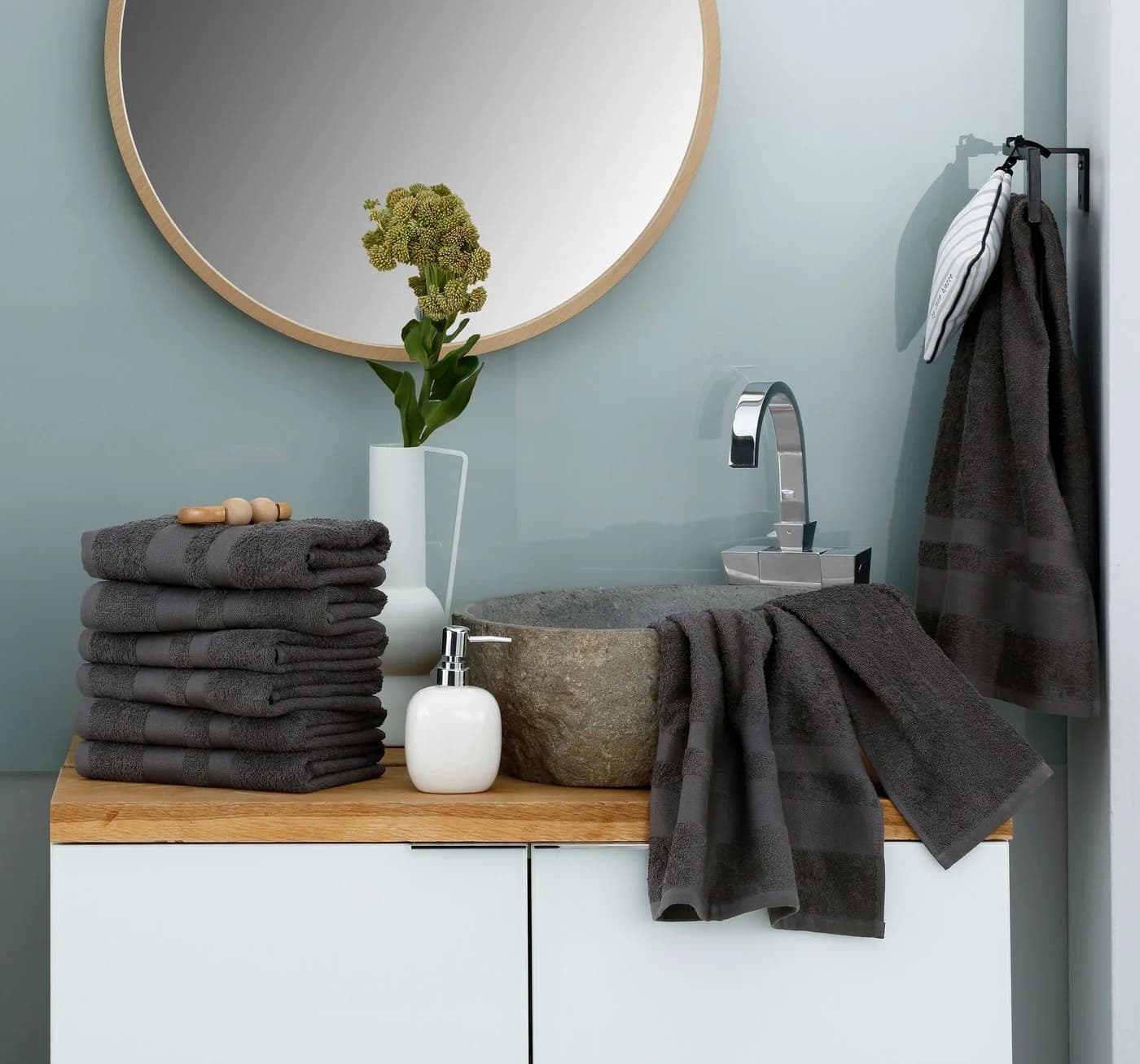 OTTO HOME Handtuch-Set Vanessa 8-tlg. Anthrazit Walkfrottee