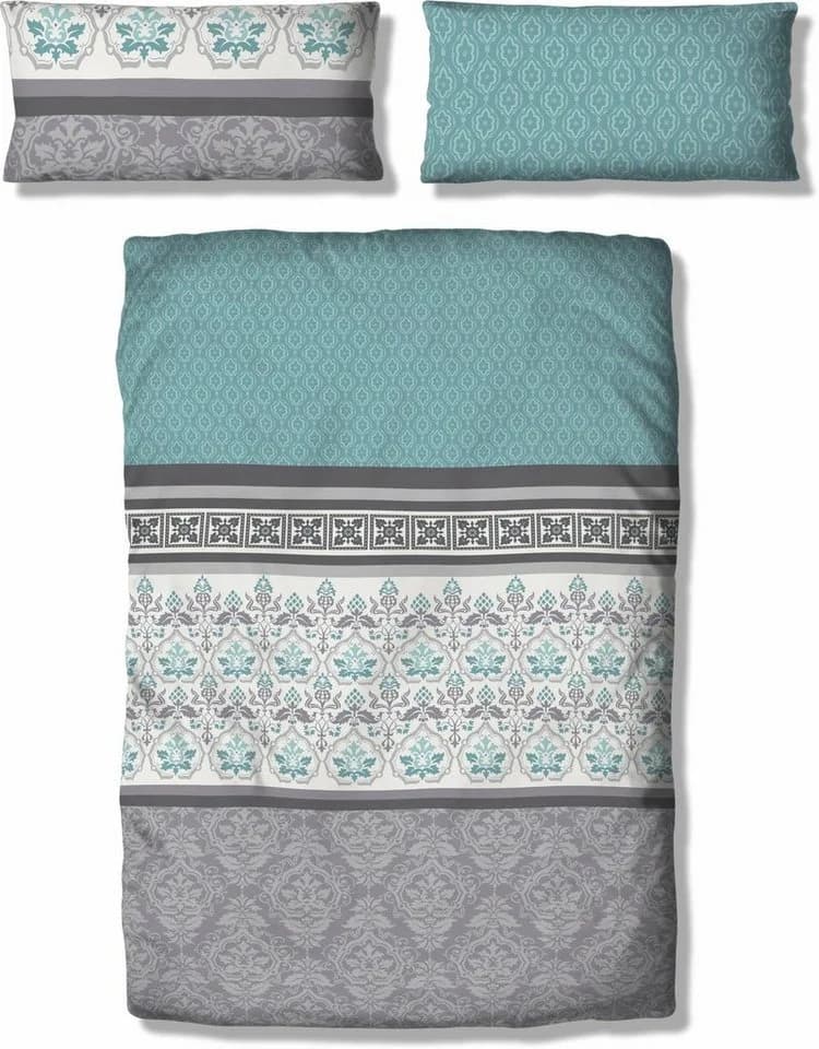 OTTO HOME Bettwäsche Cremona Grau Mint Wendbar 100% Baumwolle