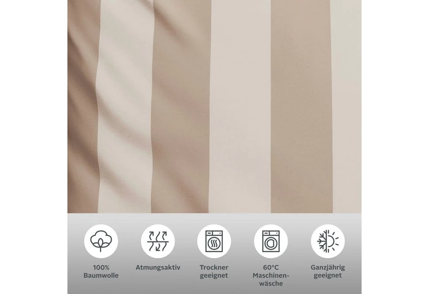 OTTO home Bettwäsche Sari Beige Wendebettwäsche 135x200 cm - Bild 3