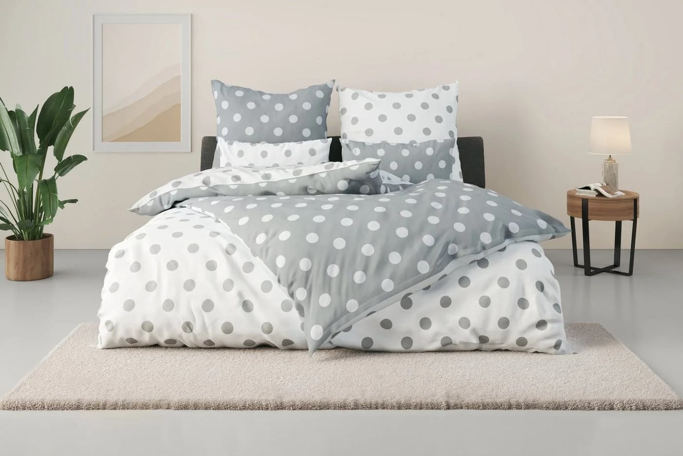 OTTO HOME Wendebettwäsche Dots Grau 2-tlg. - Bild 2