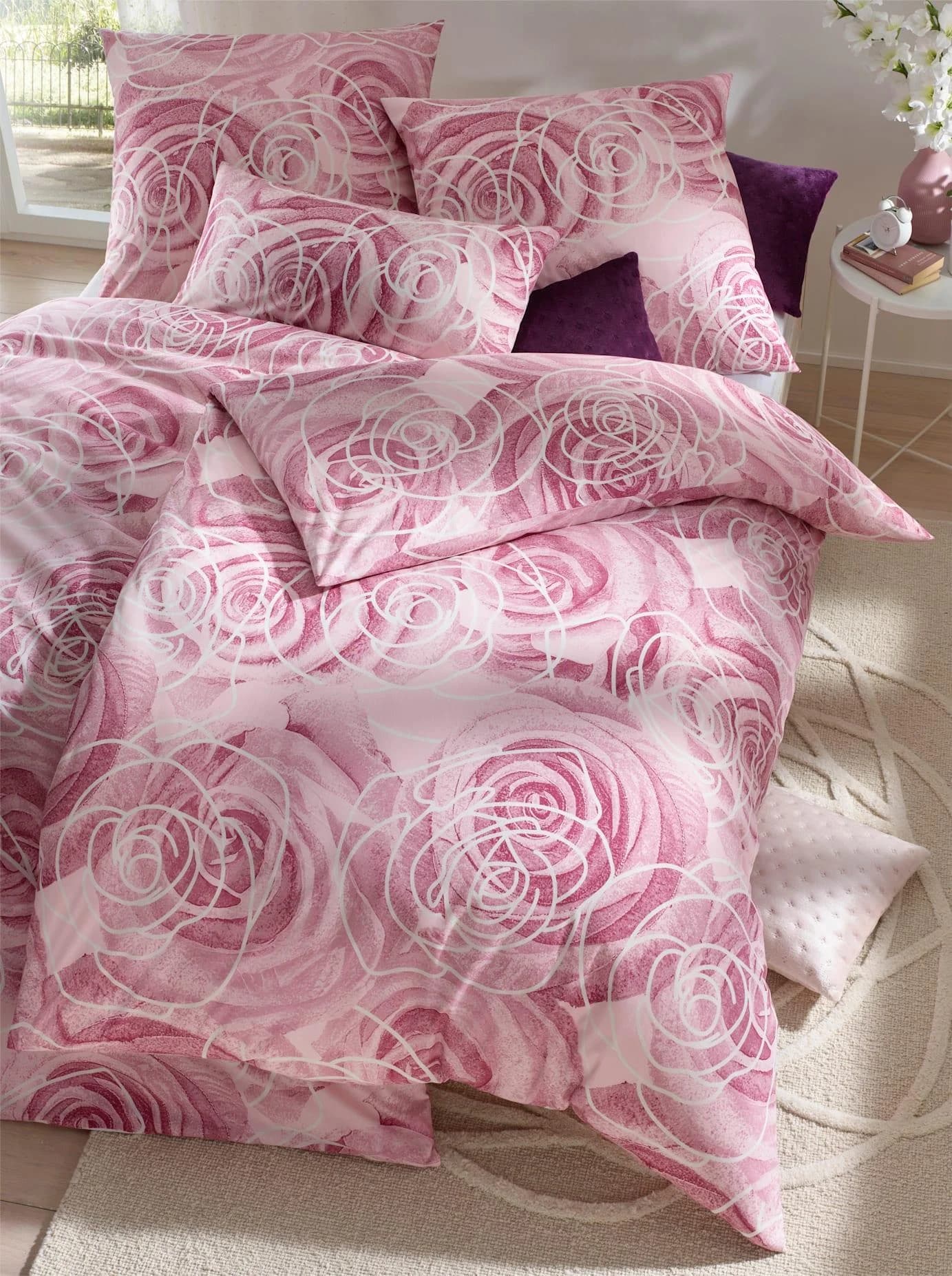 HEINE HOME Bettwäsche Set 2-tlg. Renforcé 100% Baumwolle Rosa Mauve