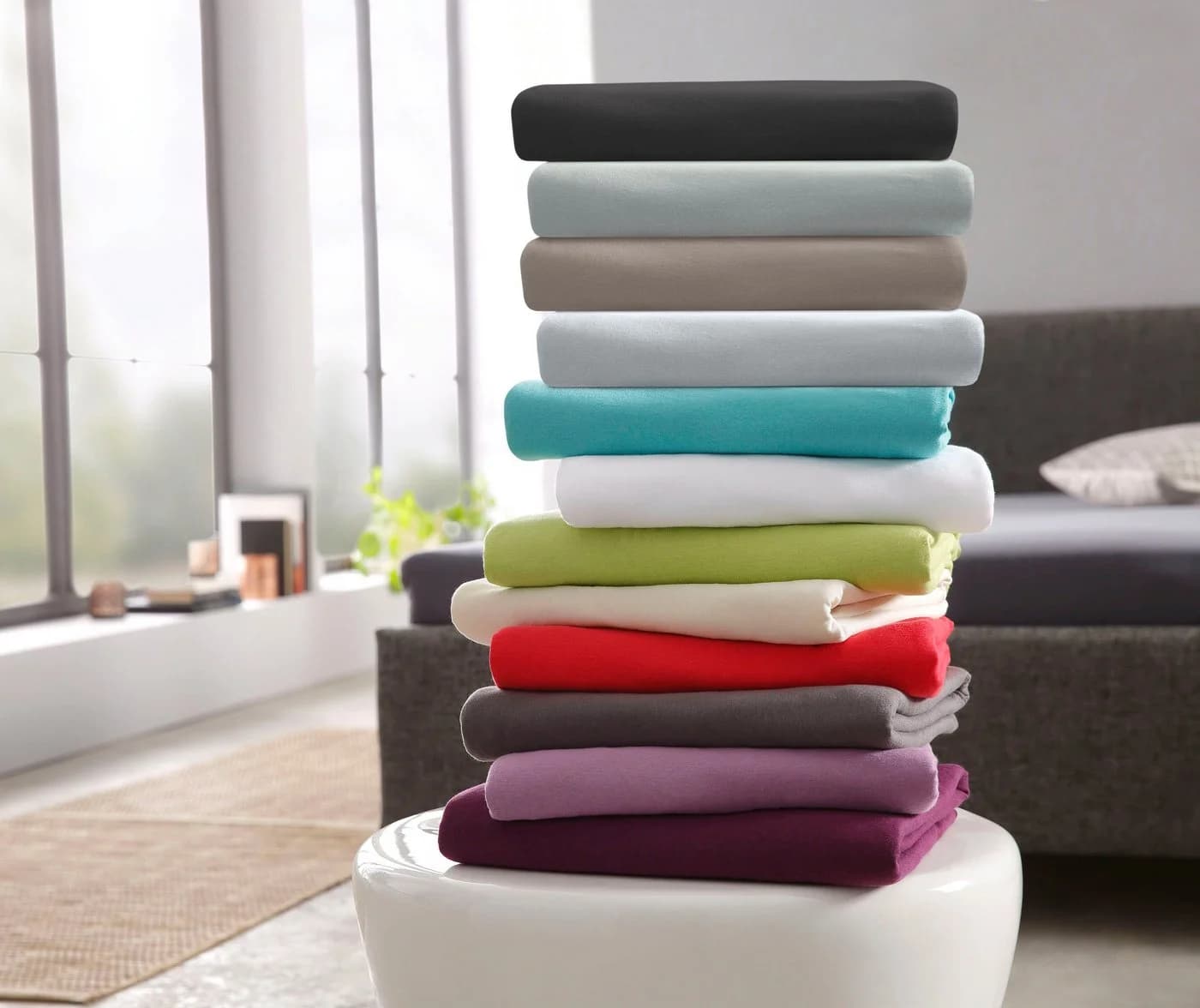OTTO HOME Spannbettlaken Jersey Grau 180x200 cm