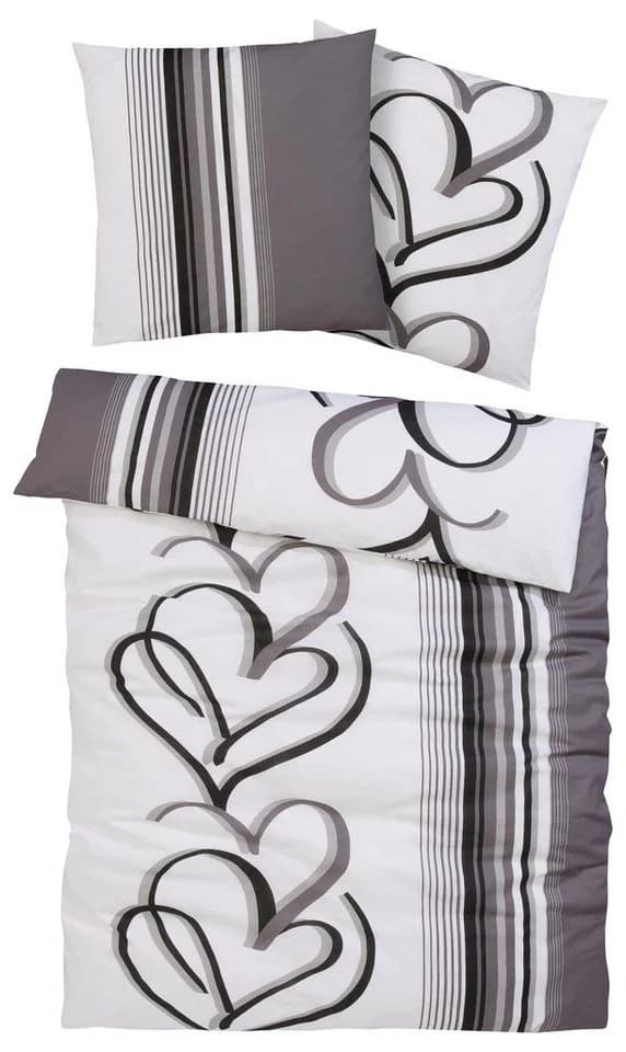 OTTO home Bettwäsche Area Grau Weiß 135x200 cm Linon