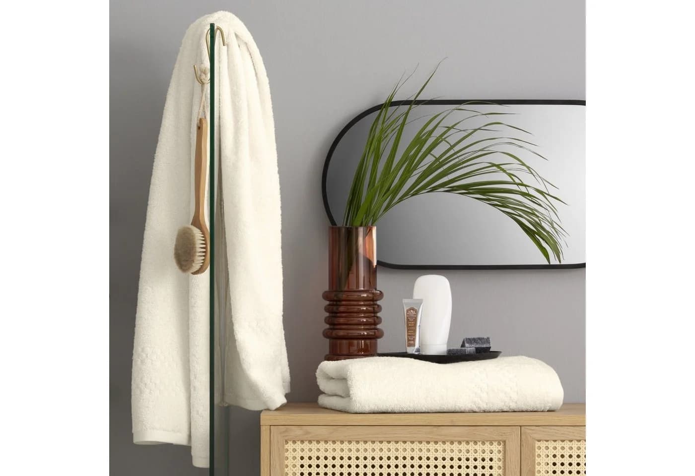 OTTO HOME Regona Duschtuch Set Beige 100% Baumwolle Frottee