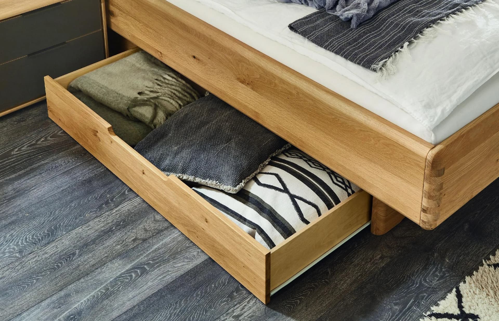 Wöstmann Bettschubkasten 2er Set Wildeiche soft gebürstet Braun