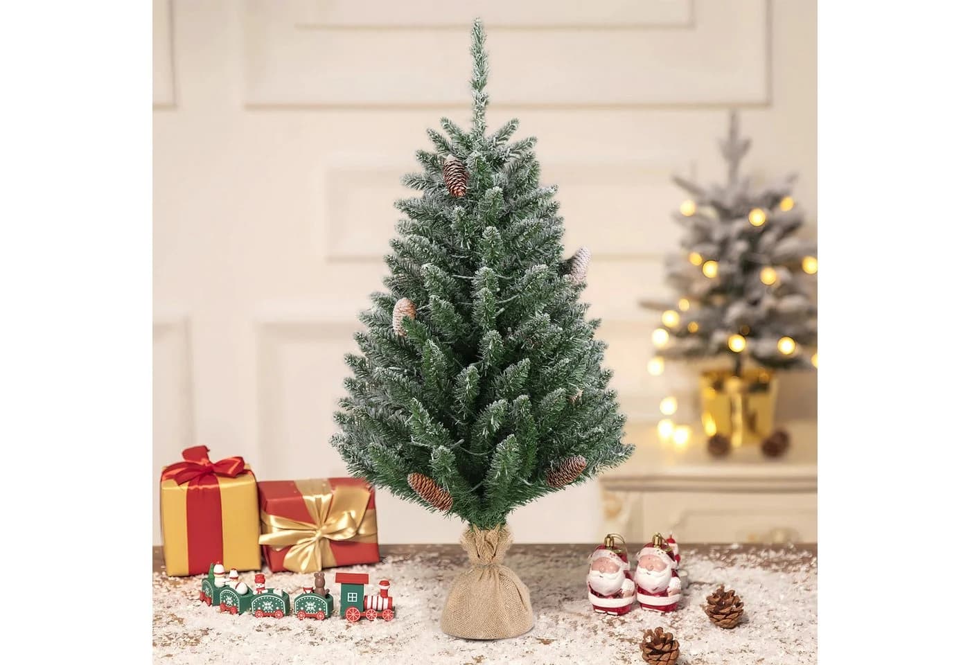 LALAHO Künstlicher Weihnachtsbaum 90cm Mini LED Weihnachtsbaum - Bild 3