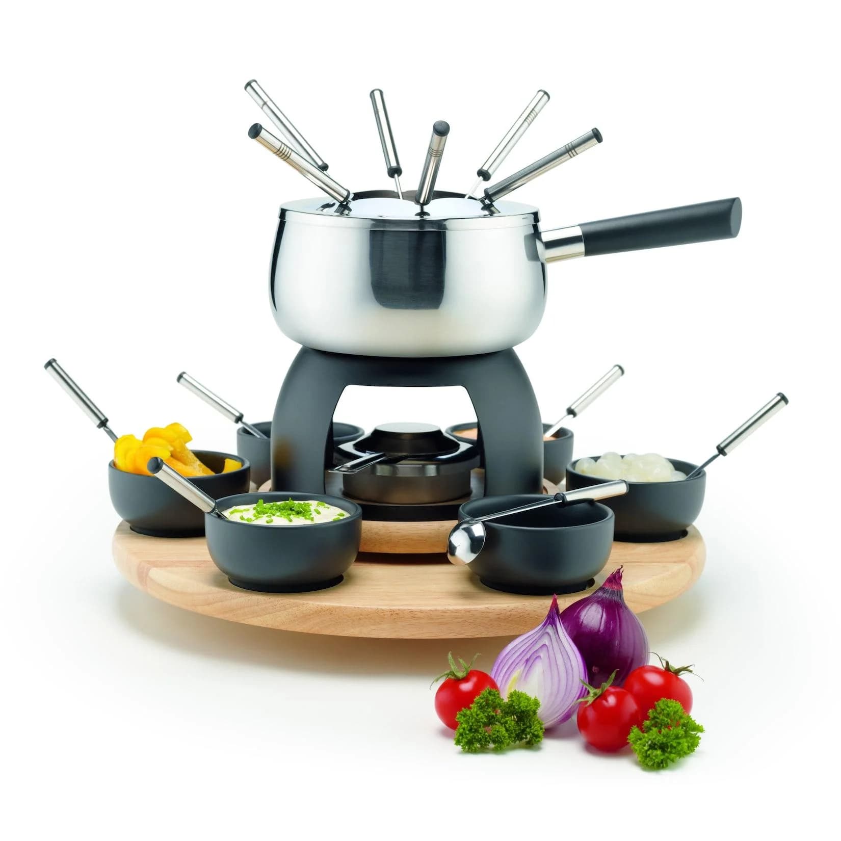 Mäser Fondueset Schwarz/Braun 23-teilig