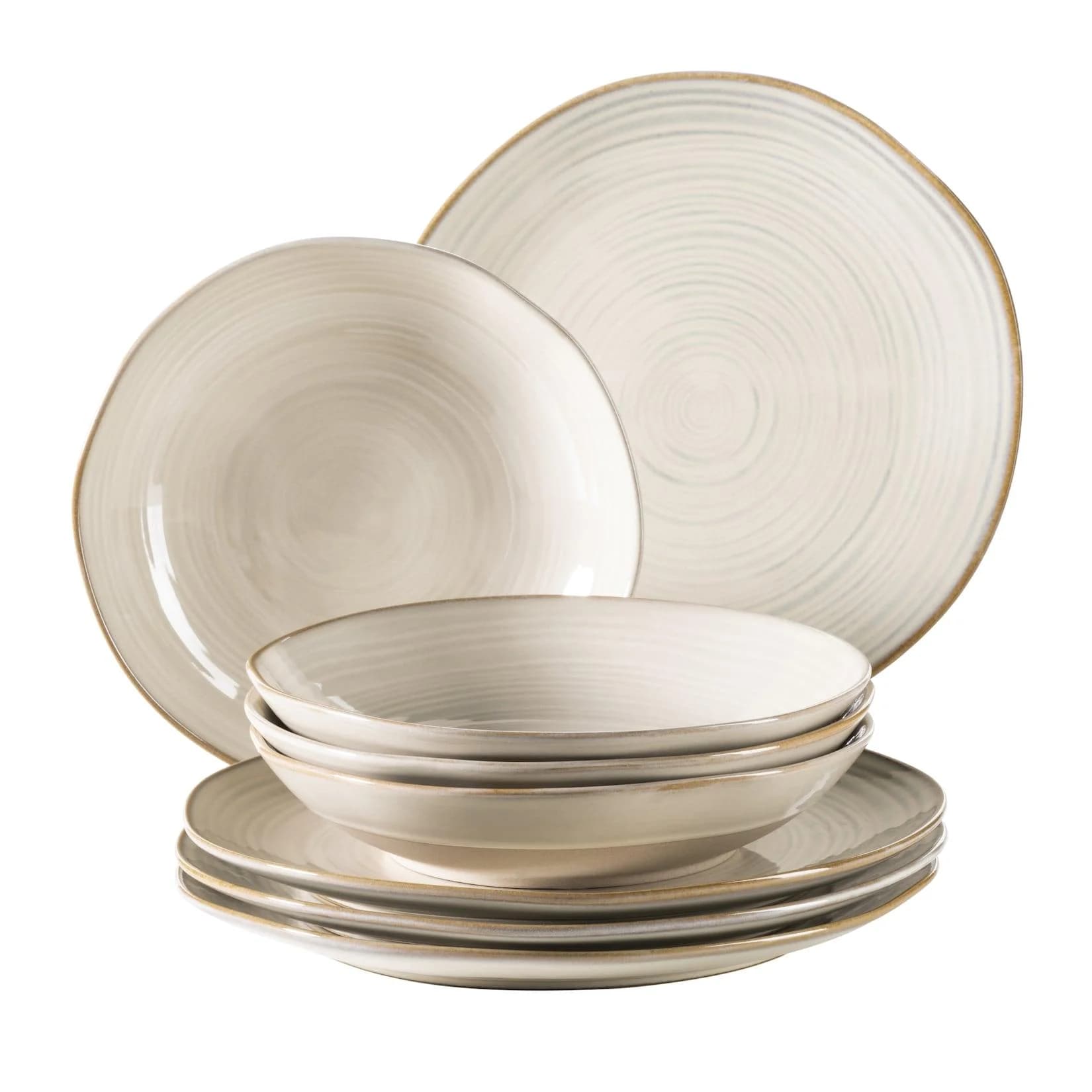 MÄSER Teller-Set Nottingham 8-teilig Keramik Brit-Chic