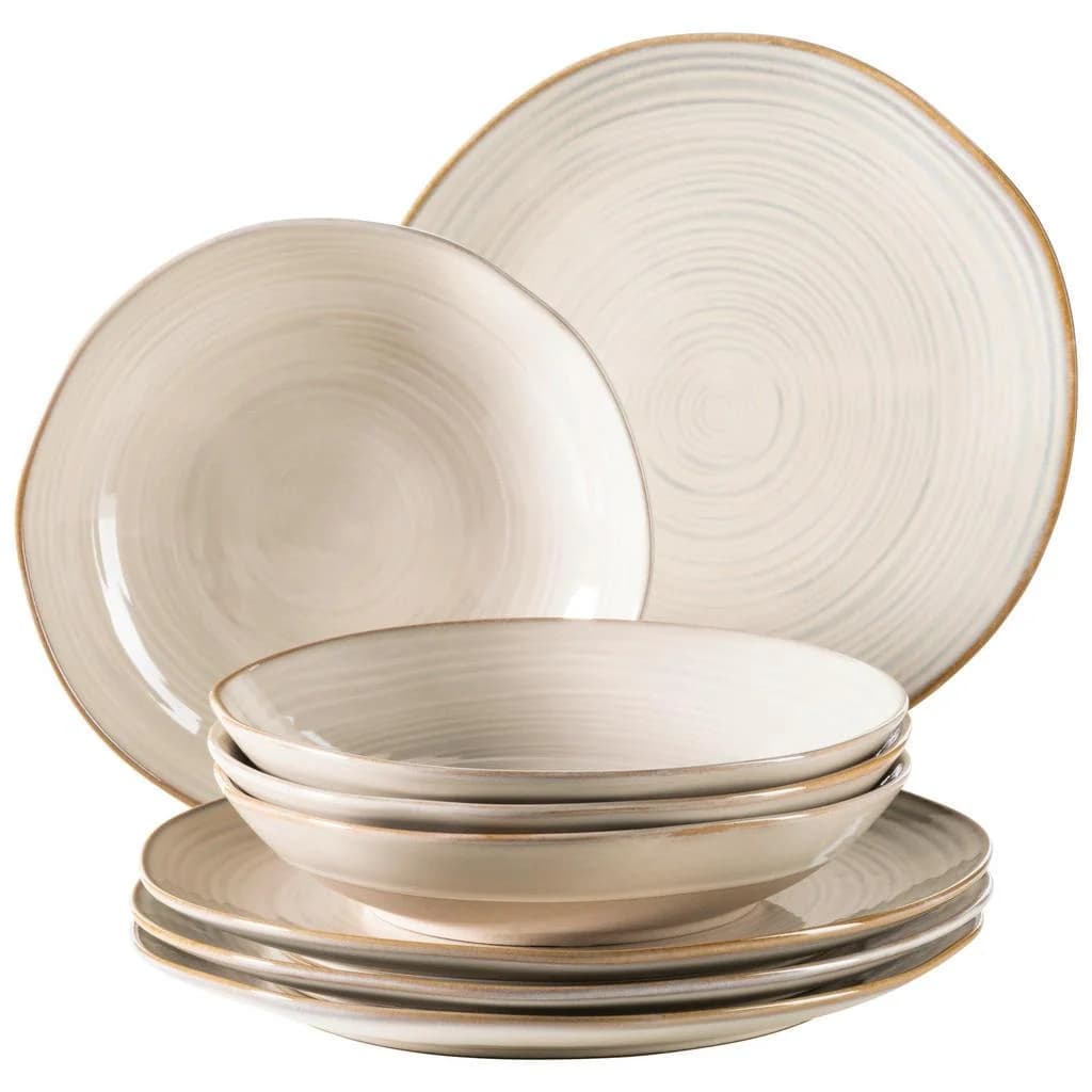 MÄSER Teller-Set Nottingham 8-teilig Keramik Brit-Chic - Bild 2