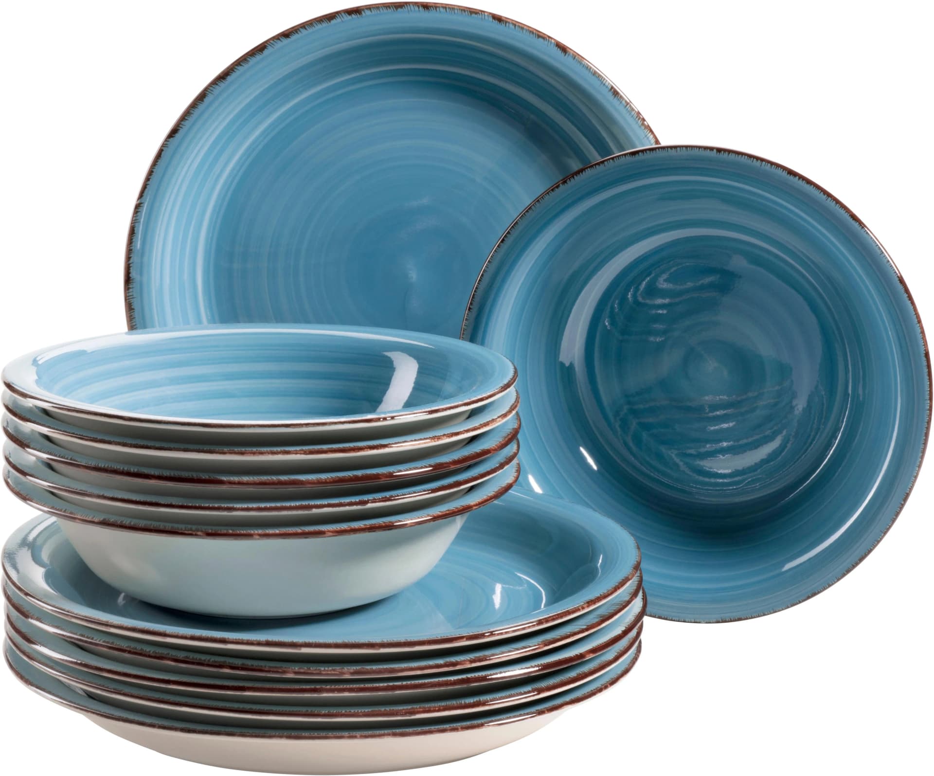 OTTO HOME Tafelservice Bell Tempo 12-tlg. Dunkelblau Keramik
