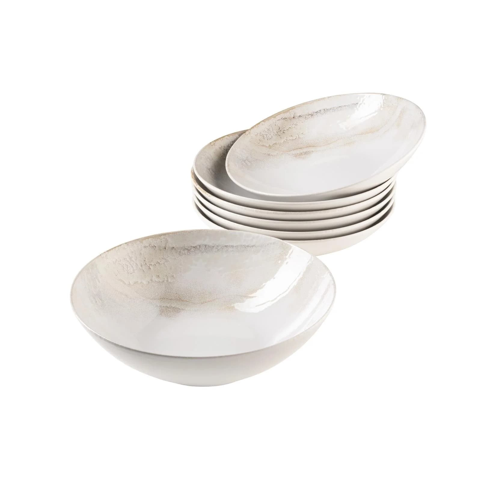 Mäser Salatschüssel-Set Steinzeug Ossia Weiß/Beige