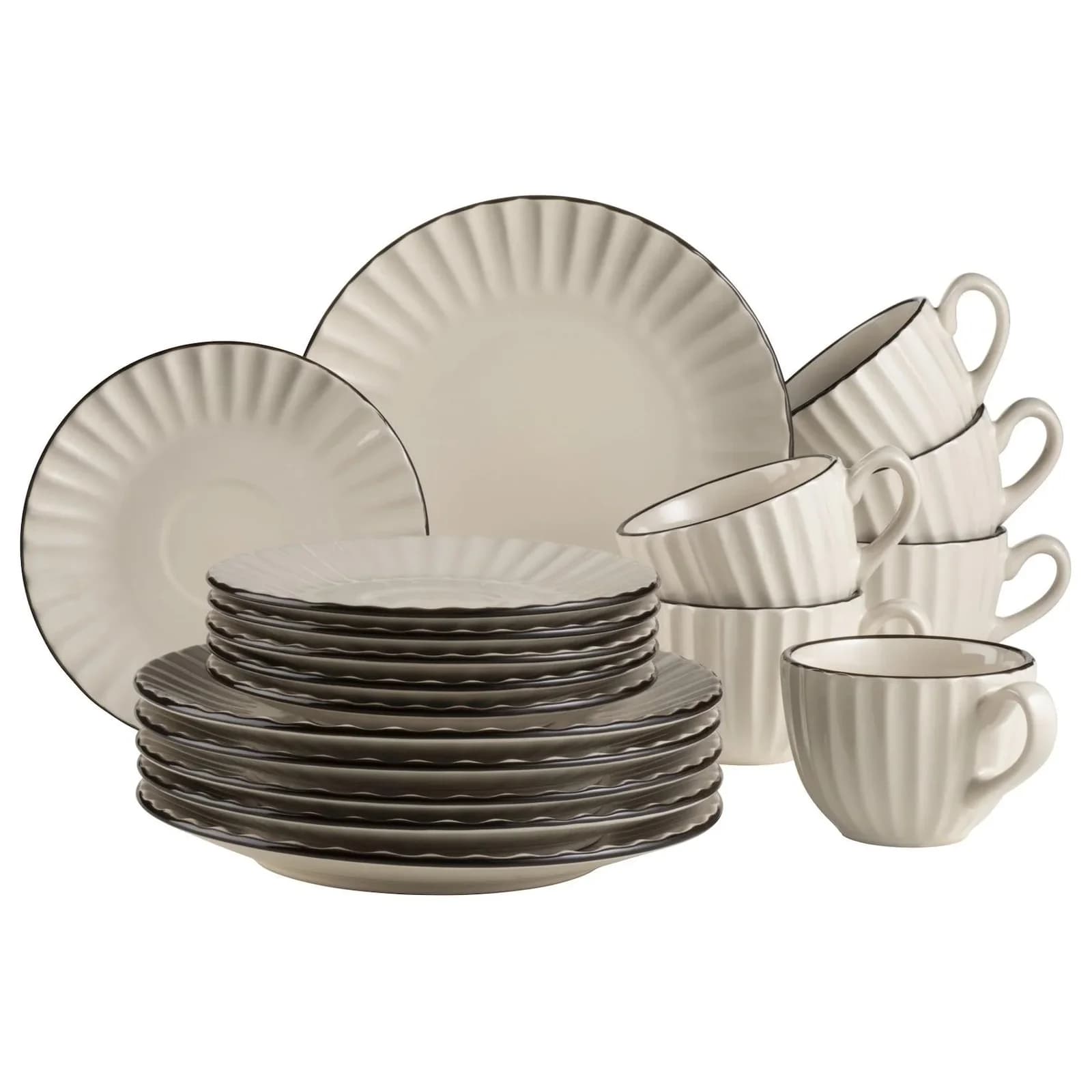 Mäser Frühstücks-Set Osita 18-teilig Beige Keramik