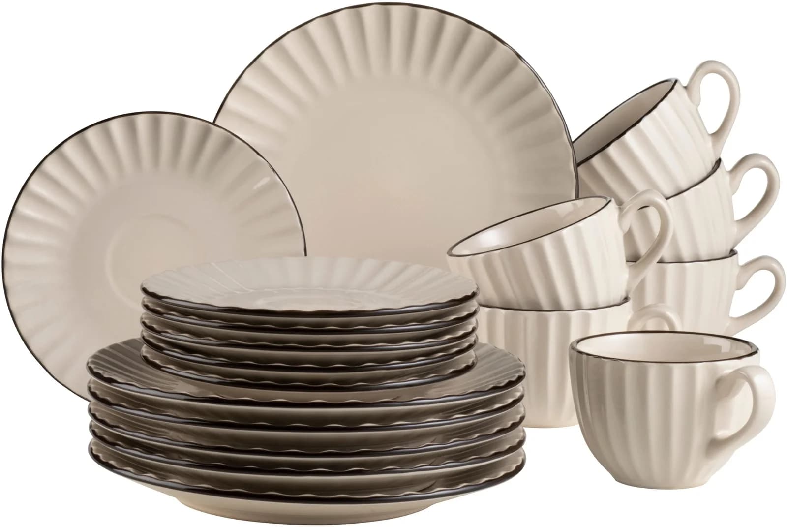 Mäser Frühstücks-Set Osita 18-teilig Beige Keramik - Bild 2