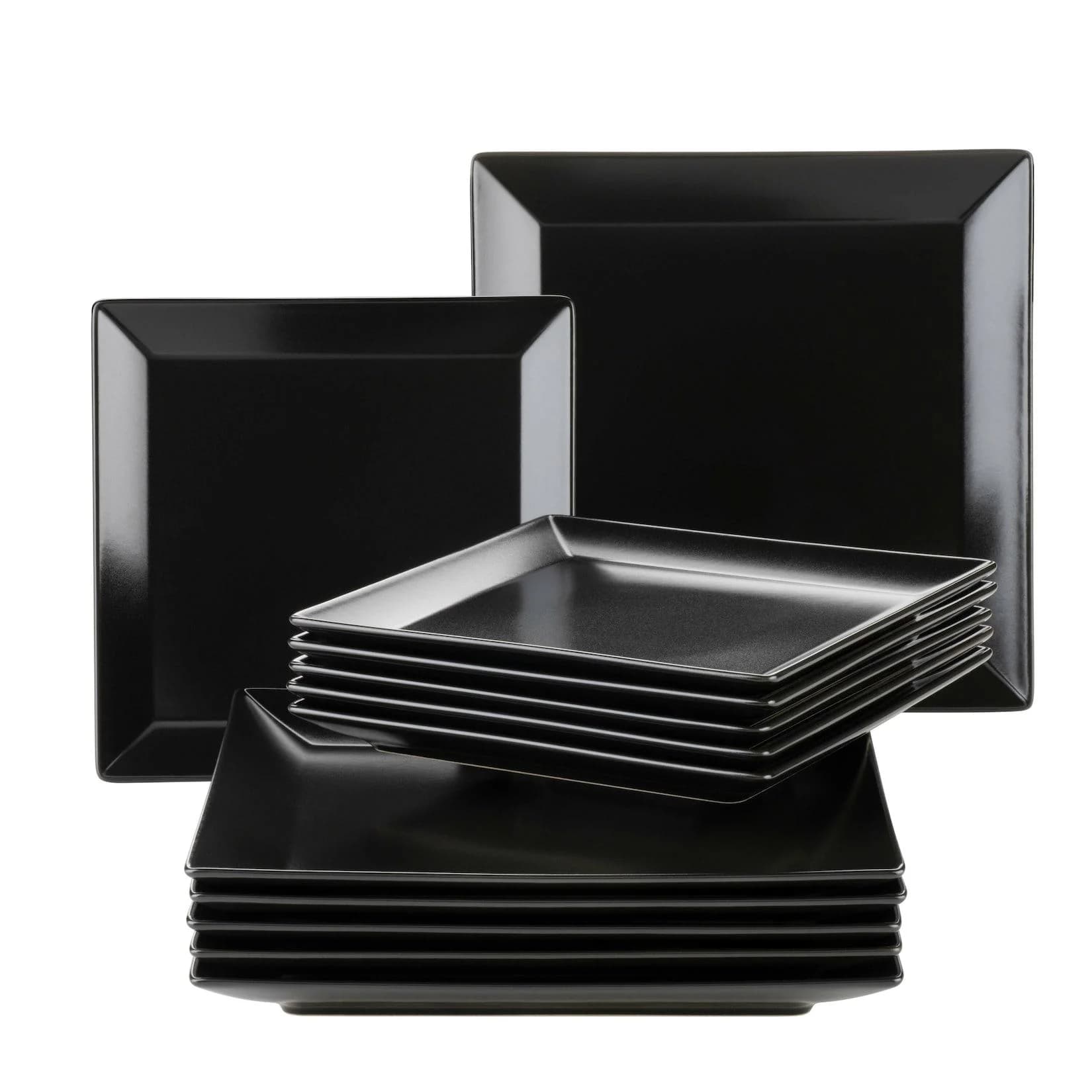 Mäser Teller-Set Manhattan City Schwarz 12-tlg. Porzellan