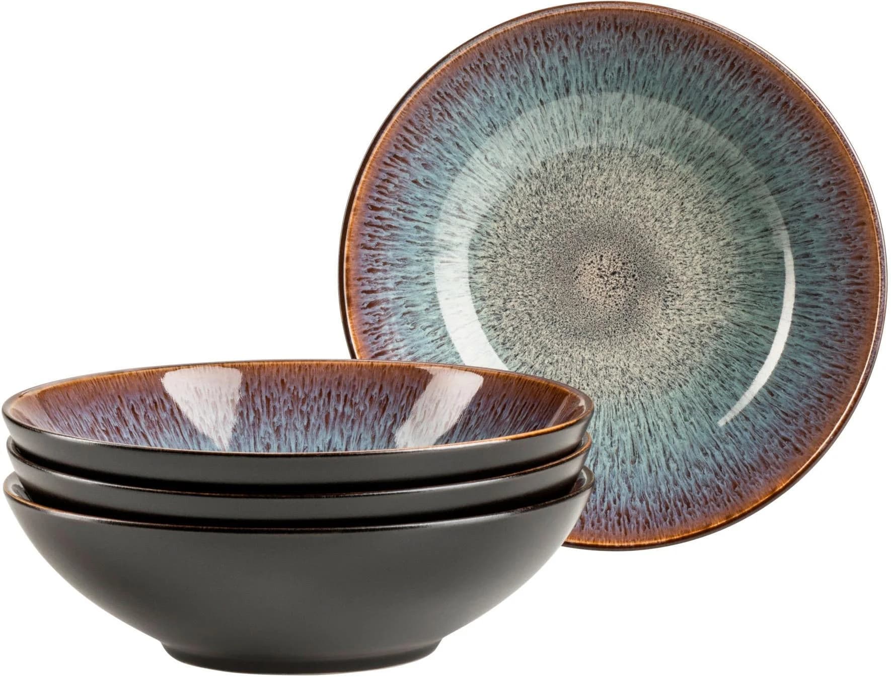 Mäser Suppenteller-Set Teona Blau Braun Grün Schwarz Steinzeug - Bild 2