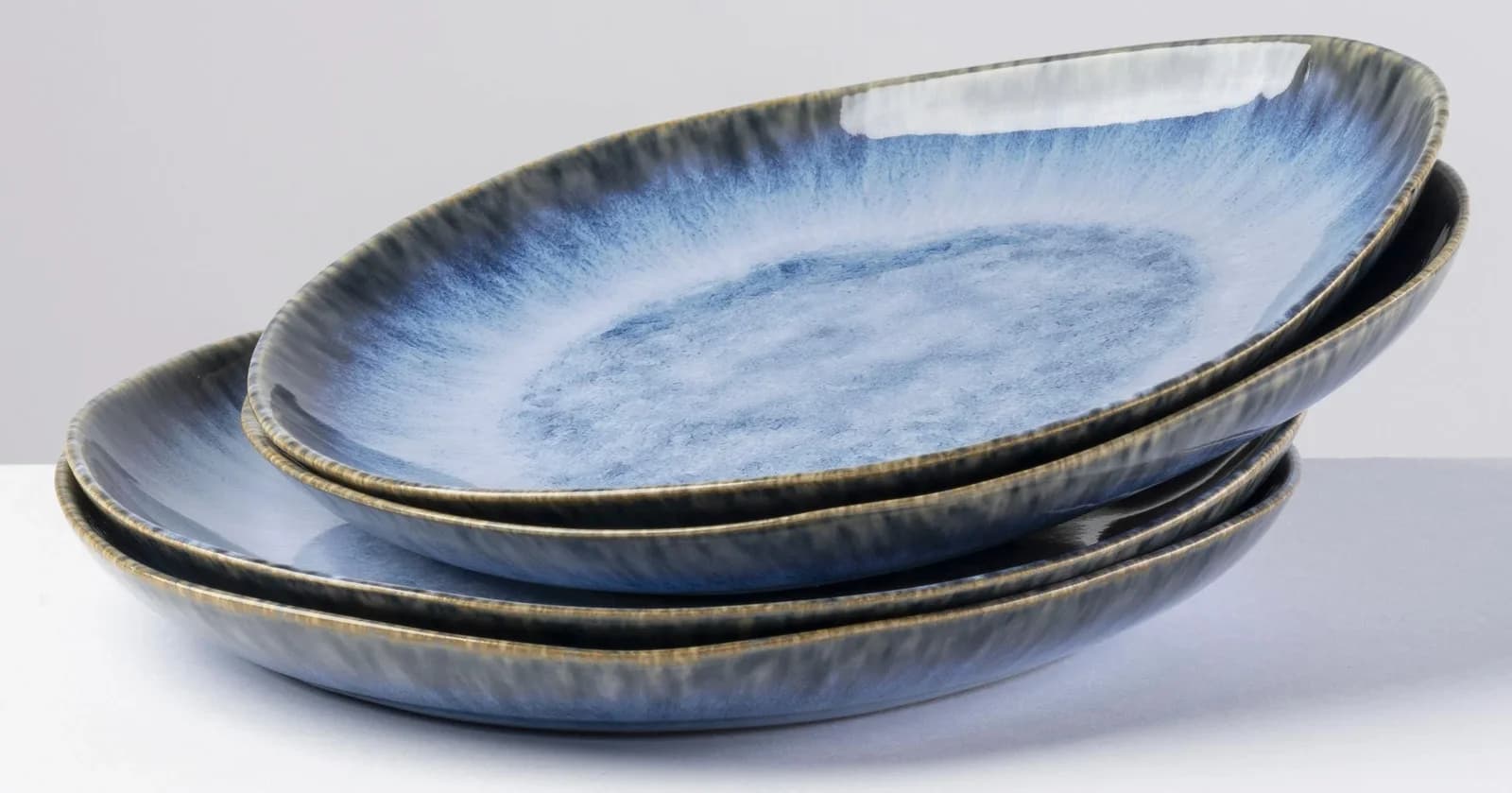 Speiseteller GIPFELSTÜCK Wilde Schlucht Blau Steinzeug Scandi-Style - Bild 2