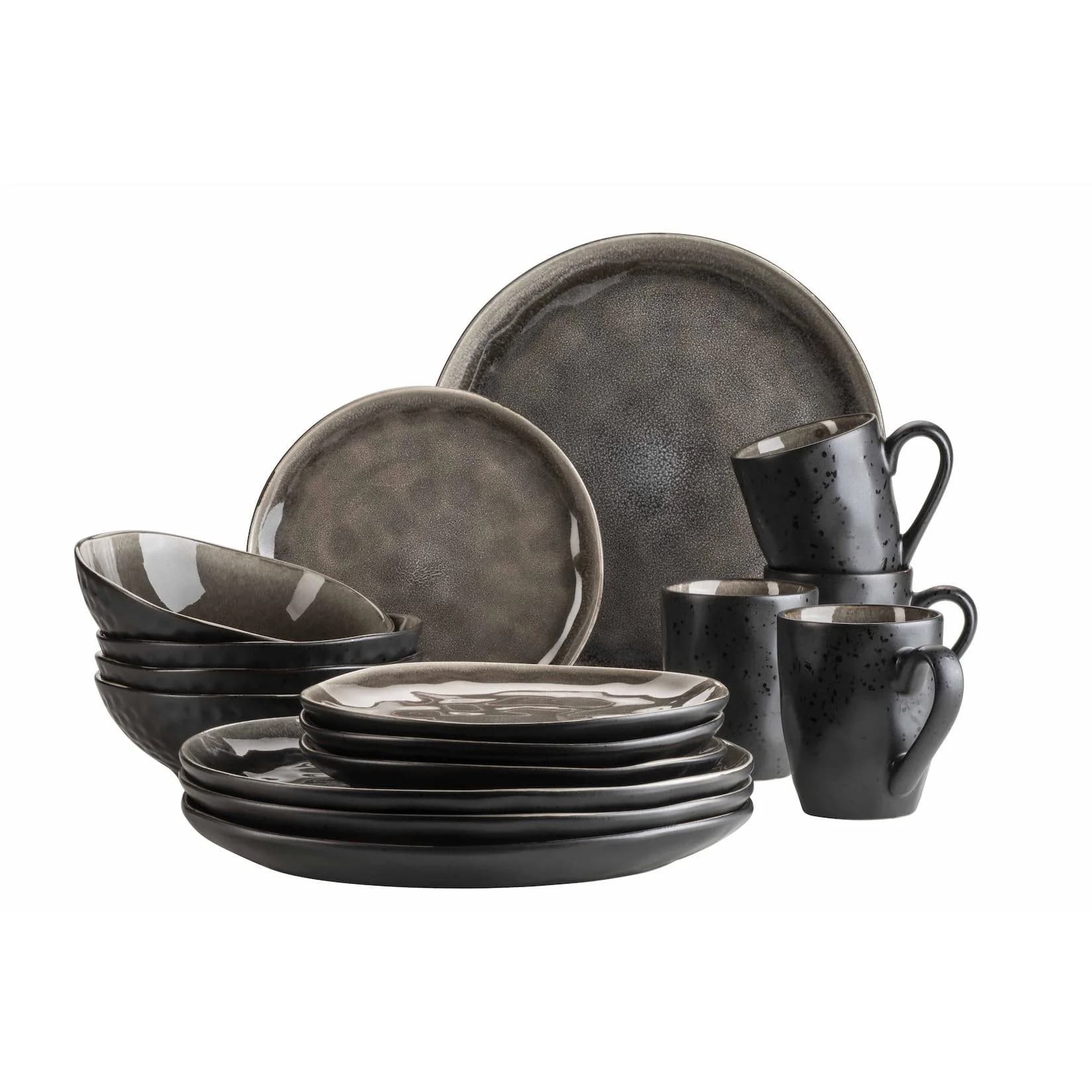 Mäser Geschirr-Set Keramik Niara Organic Braun Schwarz