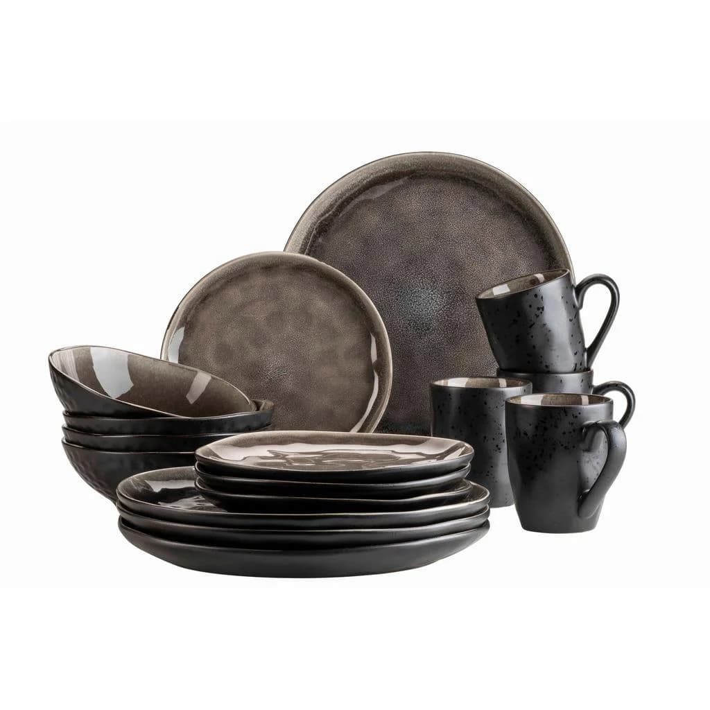 Mäser Geschirr-Set Keramik Niara Organic Braun Schwarz - Bild 2