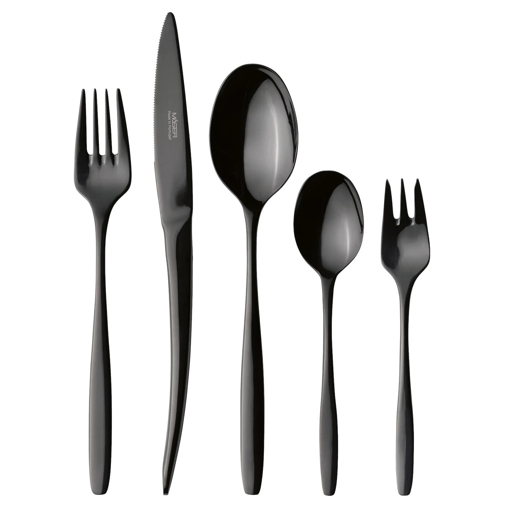 Mäser Besteck-Set Nigran Schwarz Edelstahl