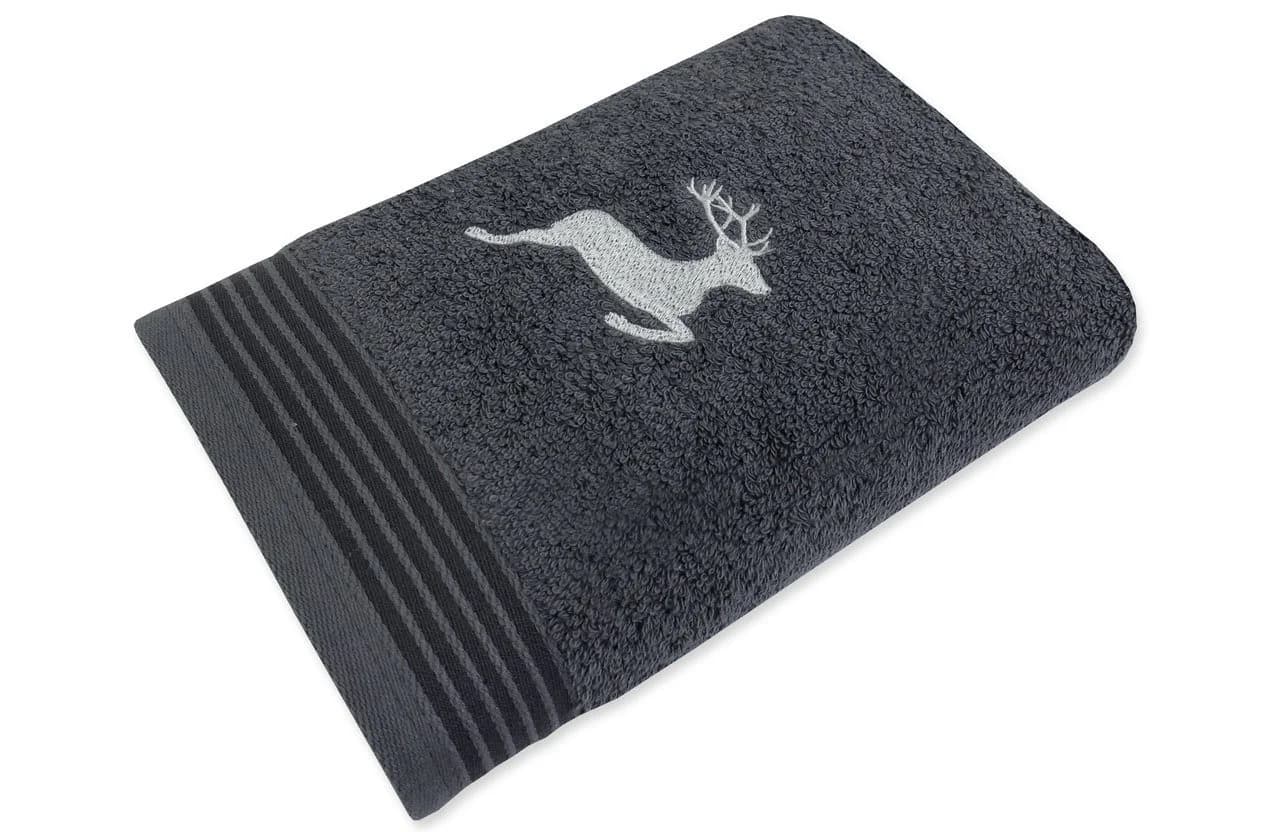 framsohn frottier Handtuch Hirsch Serie Anthrazit 100% Baumwolle - Bild 2