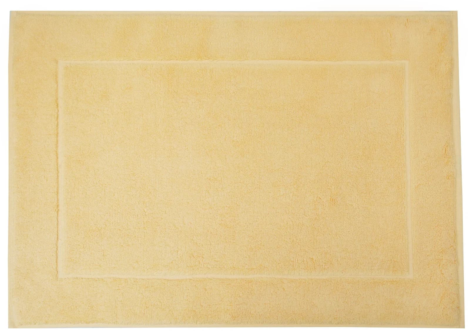 Gelbe Badematte aus Baumwolle, 110 cm x 1,1 cm