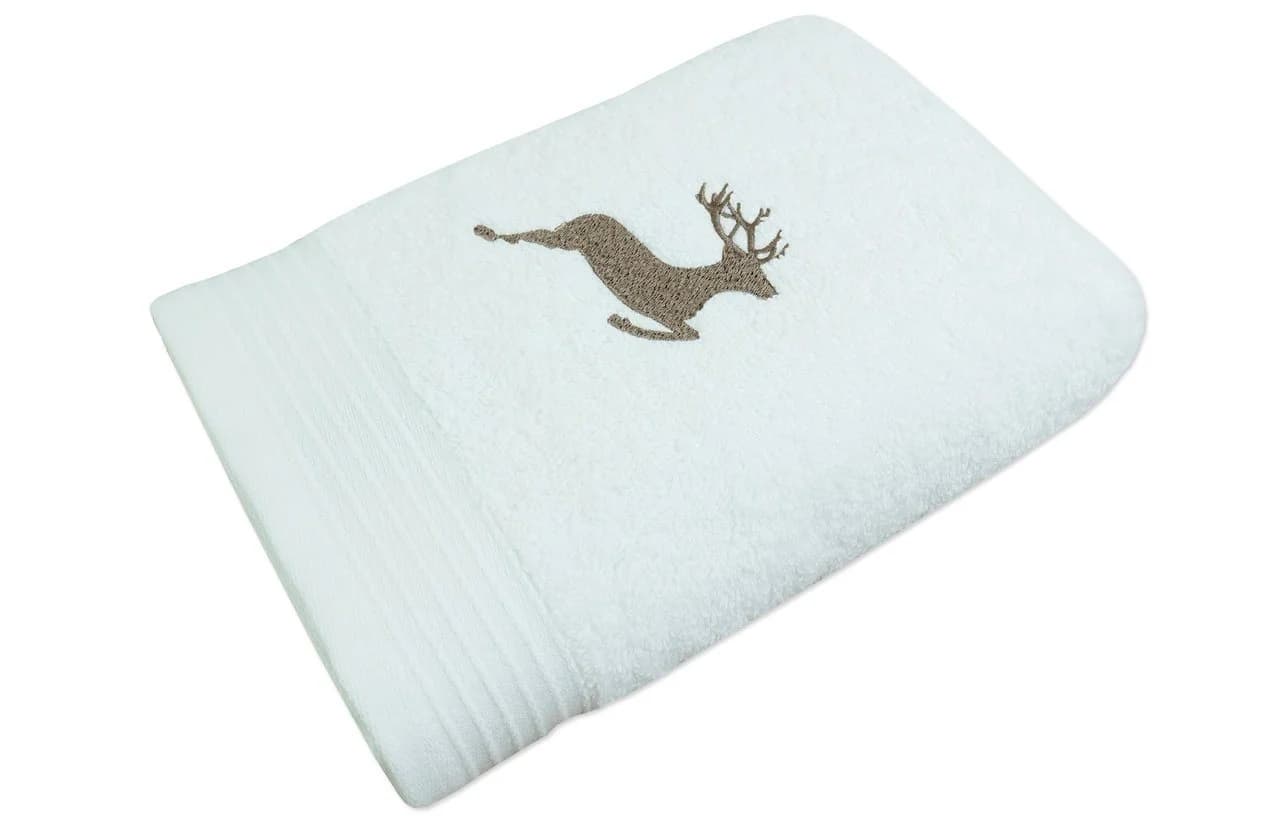framsohn frottier Handtuch Hirsch Serie Weiß Frottee Mit Stick