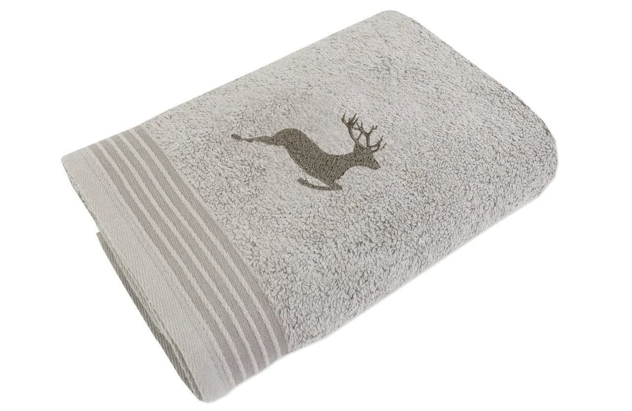 framsohn frottier Handtuch Hirsch Serie Beige 100% Baumwolle Mit Stick - Bild 2