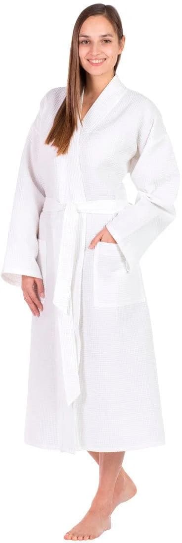 Unisex-Bademantel Framsohn Frottier weiß Waffelpiqué