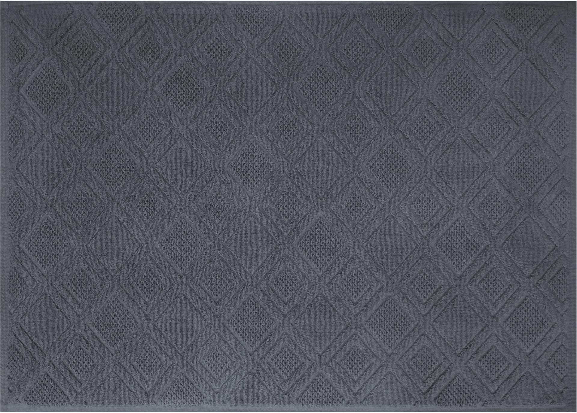 Skandinavische Badematte aus Baumwolle, grau/anthrazit, 400x7 cm