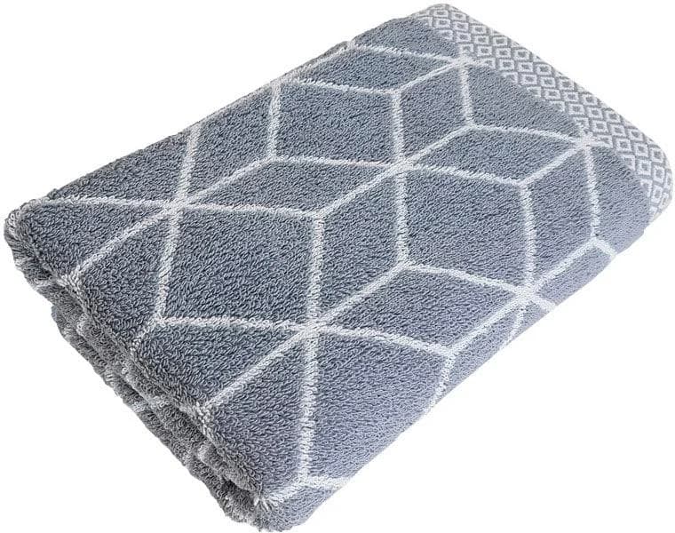 FRAMSOHN FROTTIER Jacquard Prisma Badetuch Grau-Weiß