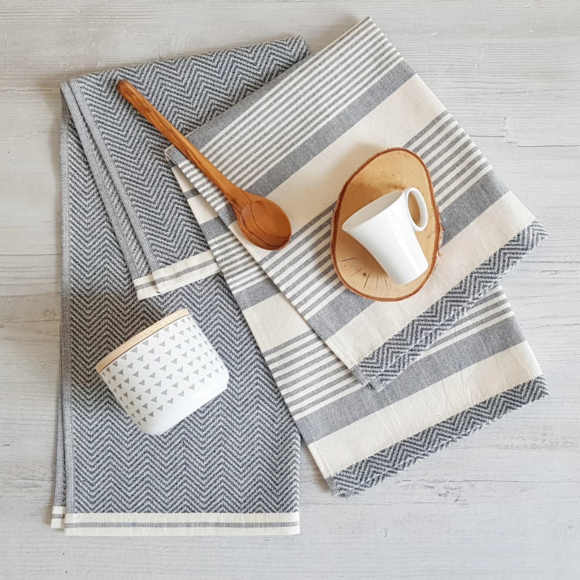 framsohn frottier Geschirrtuch Modern Living Fischgrät, 3-tlg. Set, Baumwolle, 50x70 cm