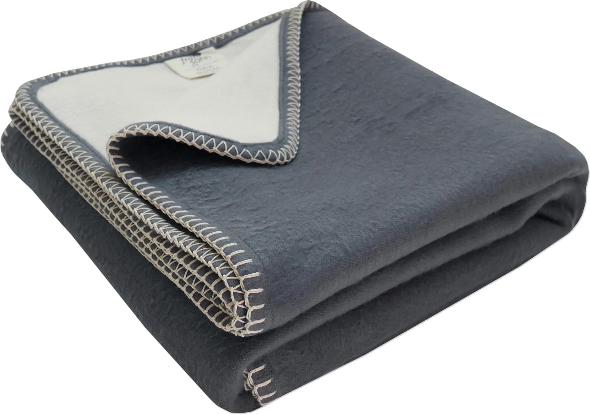 FRAMSOHN FROTTIER Bio Flanell Doubleface Wohndecke Anthrazit