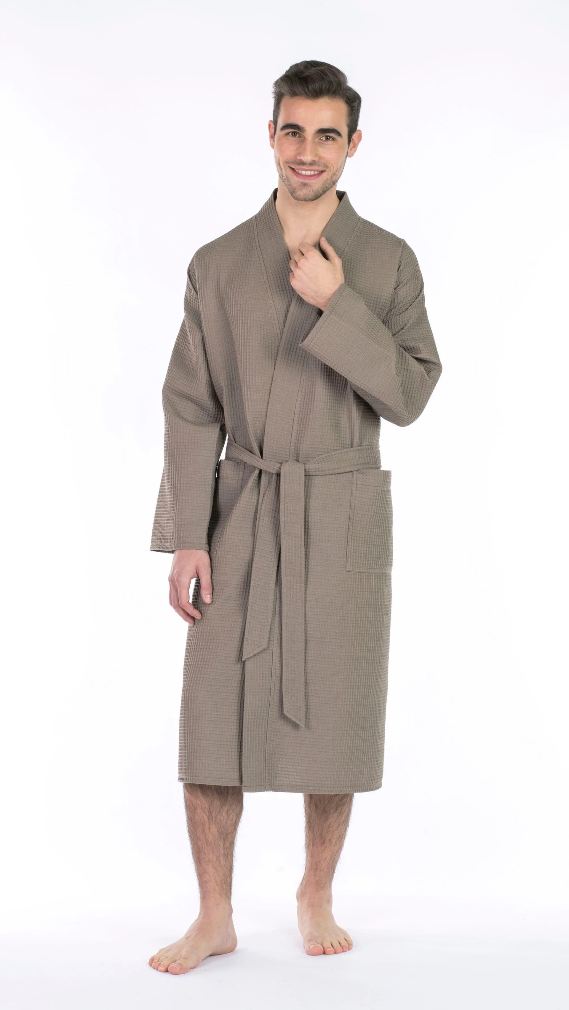 Unisex-Bademantel Framsohn Frottier Grau Taupe L:120cm