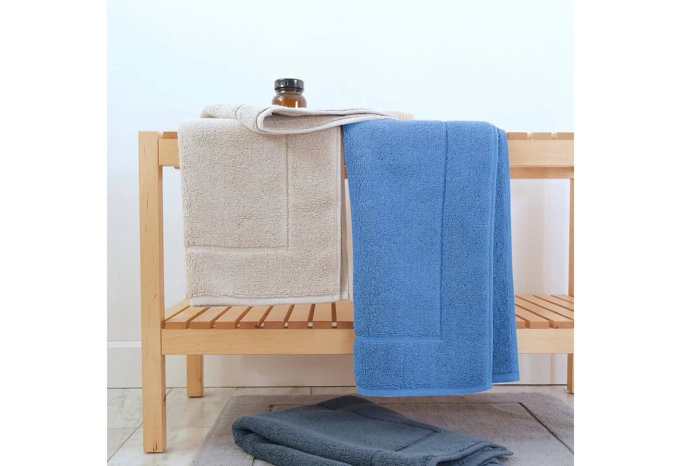 Framsohn Frottier Badematte Essential Azur 100% Baumwolle - Bild 1
