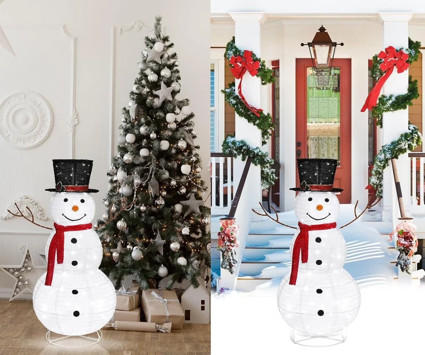 LALAHO LED-Schneemann Weihnachten Deko 120cm mit 90 LEDs