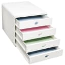 EXACOMPTA Aufbewahrungsbox Pop Box 4 Schubladen Weiß Kunststoff Bild 5
