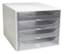 EXACOMPTA Schubladenbox ECOBOX 4 Schubladen Kristall Transparent Bild 1
