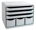 EXACOMPTA STOREBOX Schubladenbox 6-fach lichtgrau stapelbar Bild 1