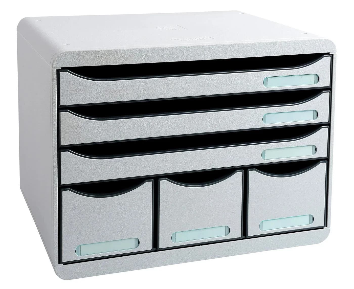 EXACOMPTA STOREBOX Schubladenbox 6-fach lichtgrau stapelbar