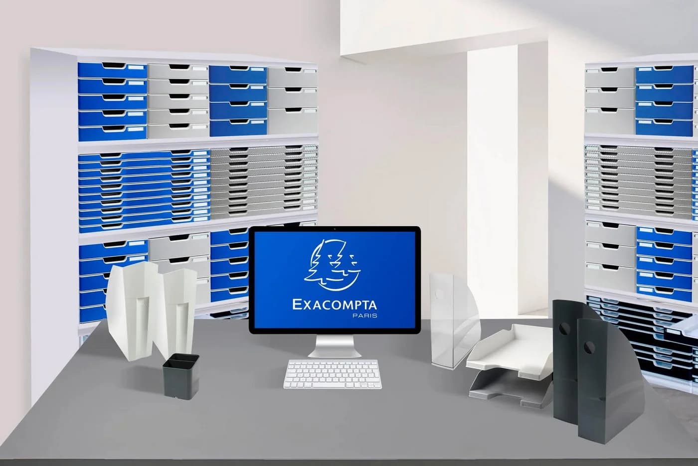 EXACOMPTA STOREBOX Schubladenbox 6-fach lichtgrau stapelbar - Bild 3