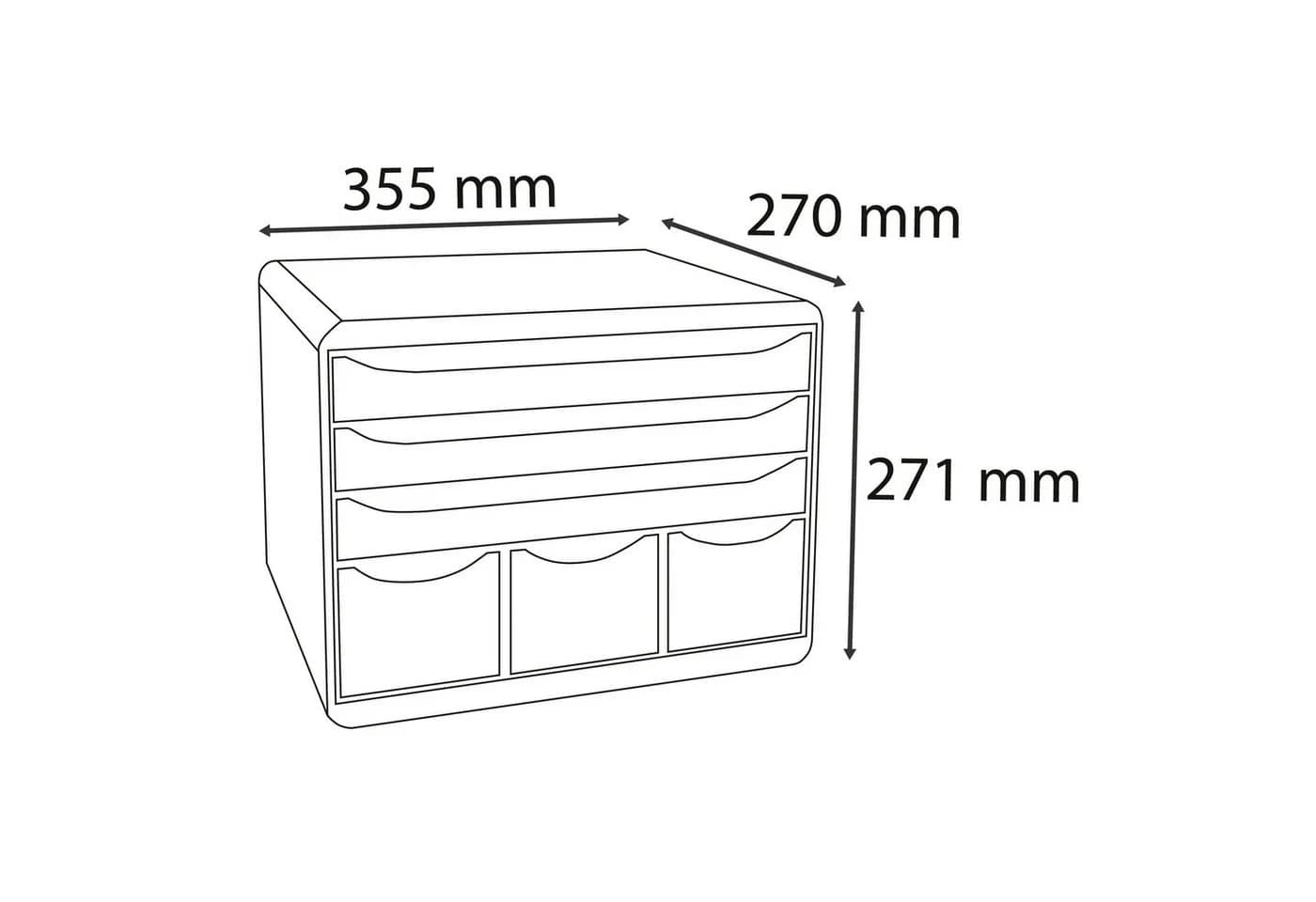 EXACOMPTA STOREBOX Schubladenbox 6-fach lichtgrau stapelbar - Bild 4