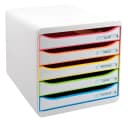 EXACOMPTA Schubladenbox Big Box Plus 5 Schubladen Weiss Harlekin Bild 1