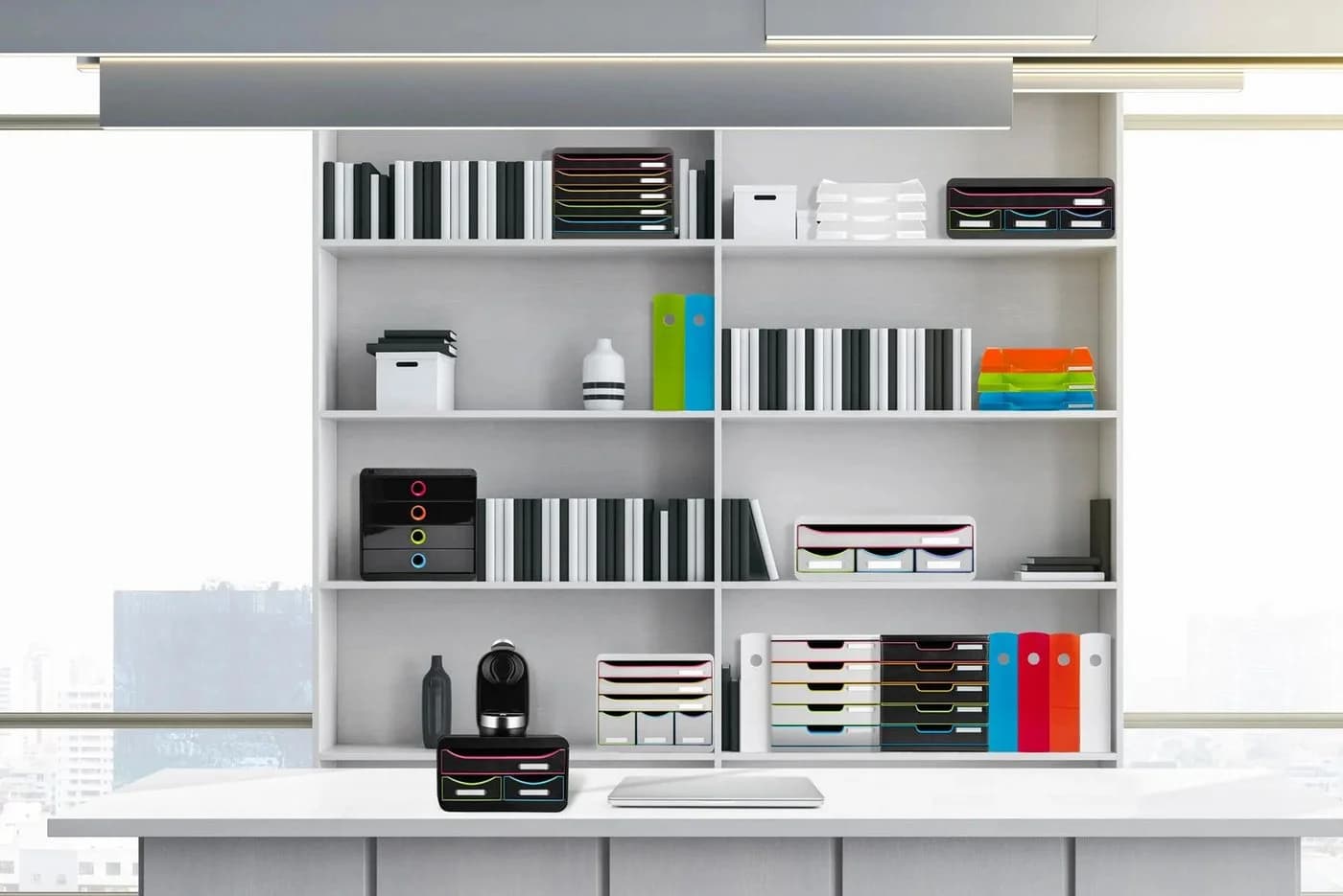 EXACOMPTA Schubladenbox Big Box Plus 5 Schubladen Weiss Harlekin - Bild 5