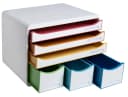 EXACOMPTA STOREBOX Schubladenbox 6 offen Weiss/Harlekin stapelbar Bild 5