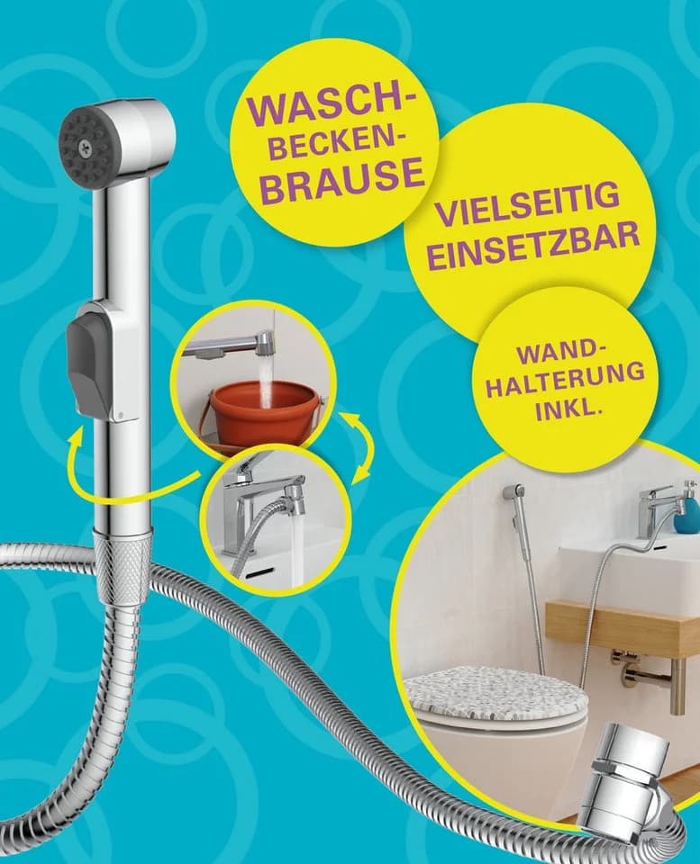 EISL Brausegarnitur Chrom mit Antikalk-Noppen und Handbrausehalter - Bild 3