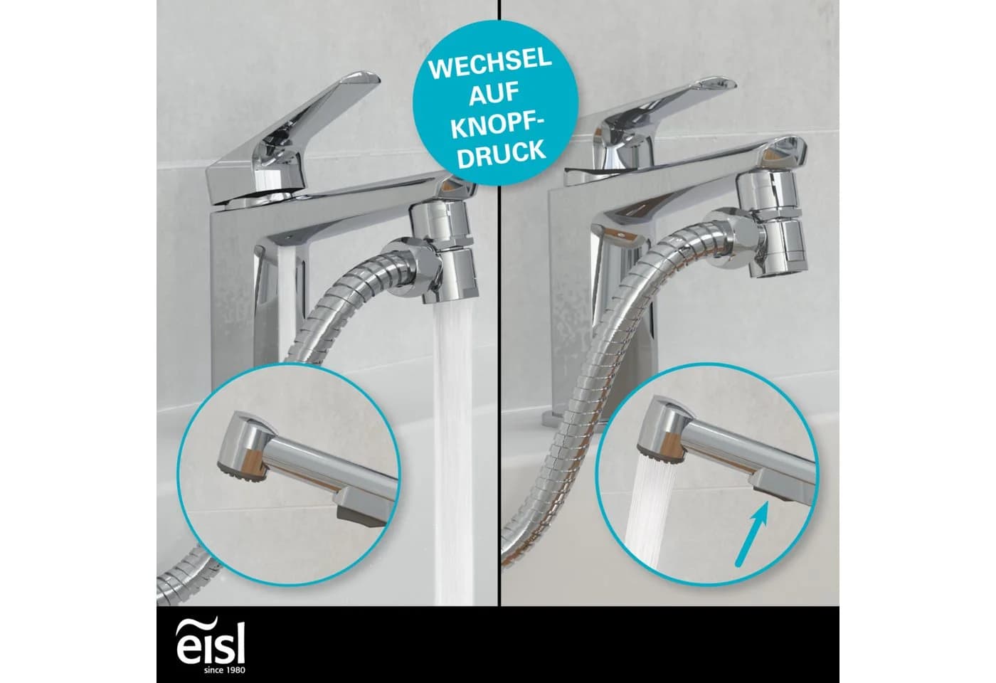 EISL Brausegarnitur Chrom mit Antikalk-Noppen und Handbrausehalter - Bild 5